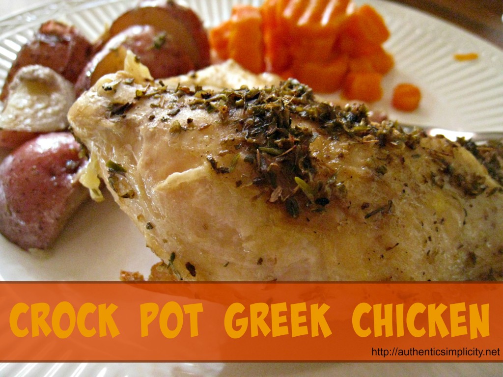 Crock Pot Greek Chicken #freezercooking #crockpot #cleaneating #chicken